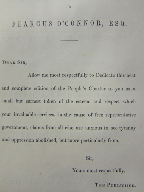 Dedication for The People's Charter