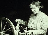 Ethel Mairet spinning in Ditchling